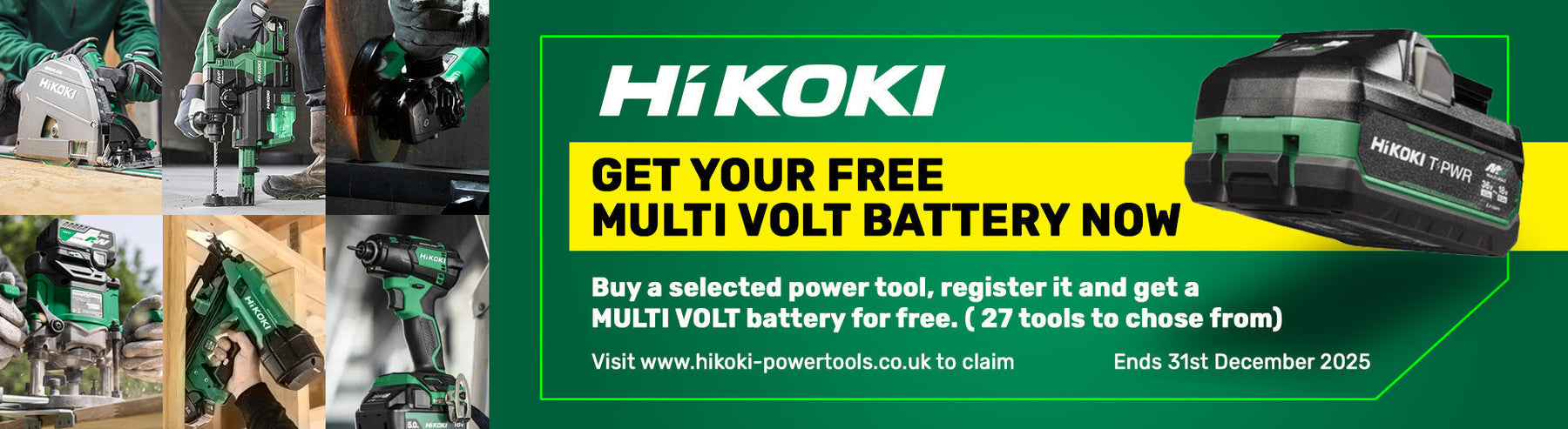 Get a FREE HiKOKI Multi Volt Battery – Limited Time Only!