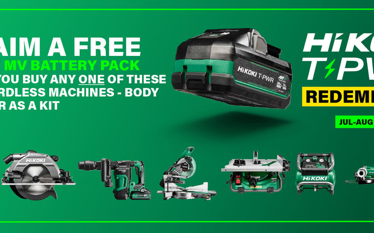 Claim a Free HiKOKI T-PWR Battery | Jul–Aug 2026