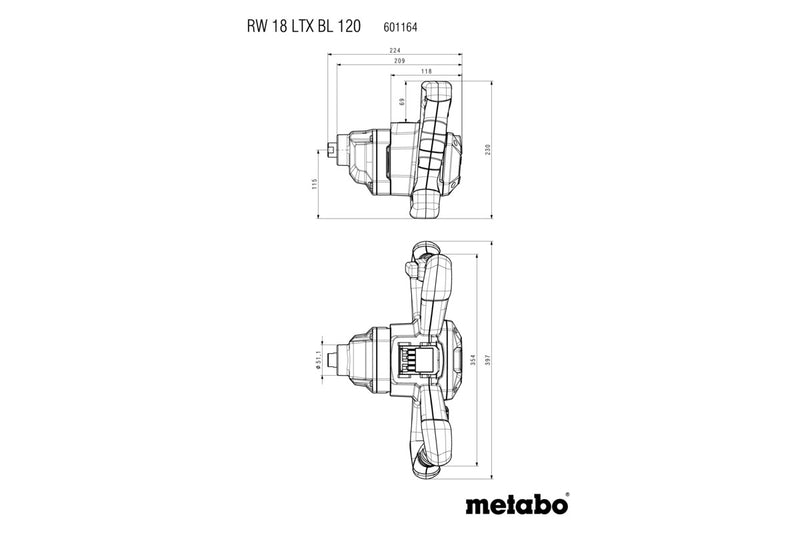 Metabo RW 18 LTX BL 120 (601164850) 18V Brushless Cordless Stirrer - Body Only product image 7