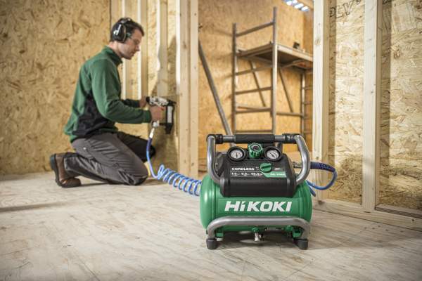 HiKOKI EC36DA 36V Cordless Compressor – 7.3L Tank, Brushless Motor, Oil-Free Design