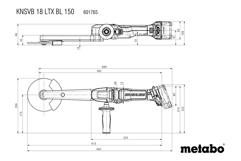 Metabo KNSVB 18 LTX BL 150 (601765840) 18V Brushless Cordless Fillet Weld Grinder - Body Only product image 6