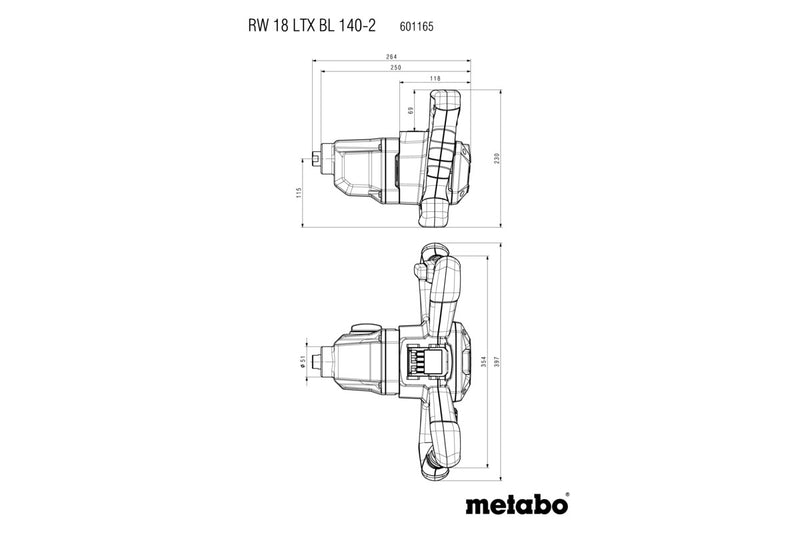 Metabo RW 18 LTX BL 140-2 (601165850) 18V Brushless Cordless Stirrer - Body Only product image 8