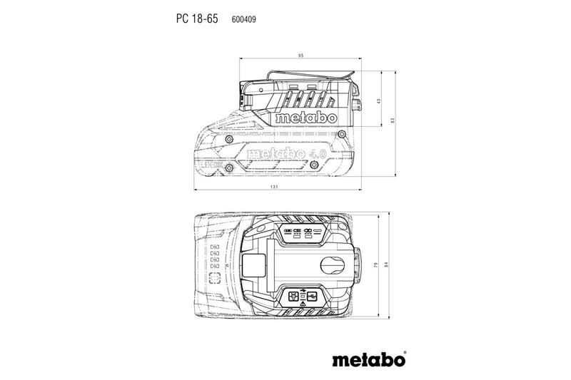 Metabo PC 18-65 (600409380) 18V Power Charger - Body Only product image 9