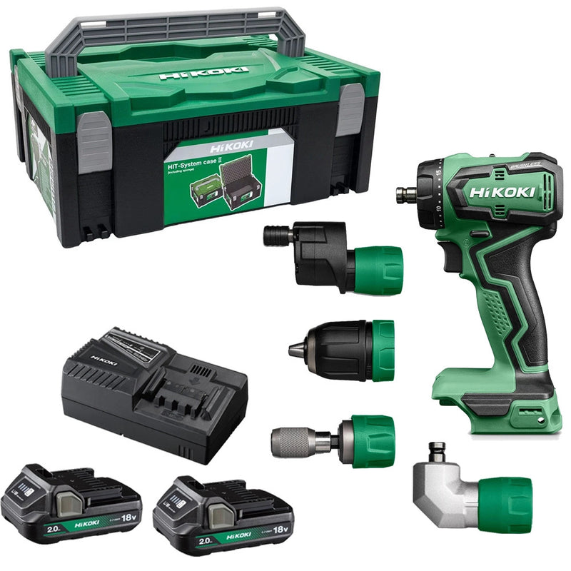 HiKOKI DS18DDQJRZ 18V Brushless Drill Driver | 4 Attachments & HSC II Case