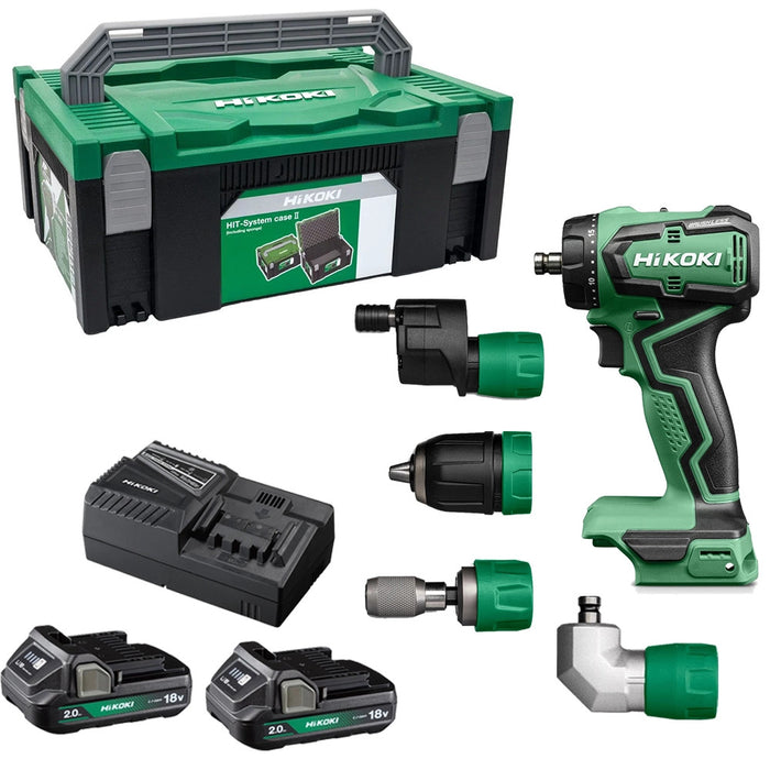 Hikoki DS18DDQJRZ 18V Brushless Drill Driver | 4 Attachments & HSC II Case