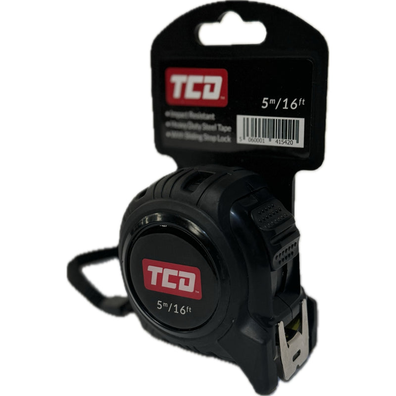 TCD 5m/16ft Tape Measure With Top and Bottom Hook - Scale Printed Both Sides