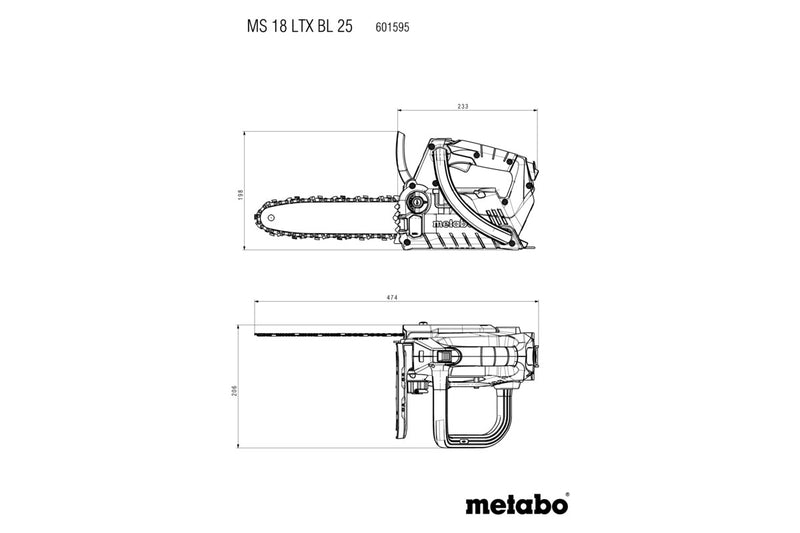 Metabo MS 18 LTX BL 25 (601595850) 18V Brushless Cordless Chain Saw - Body Only product image 12