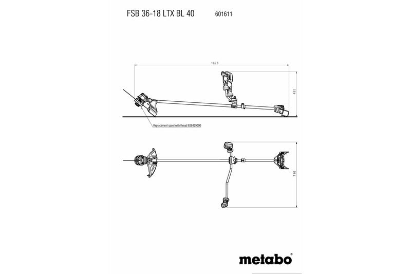 Metabo FSB 36-18 LTX BL 40 (601611850) 18V Brushless Cordless Brush Cutter - Body Only product image 11