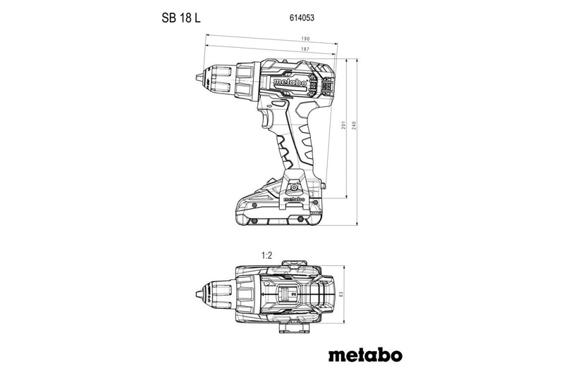 Metabo SB 18 L Set (614053940) 18V Cordless Combi Drill Kit (2 x 2Ah Batteries) product image 7