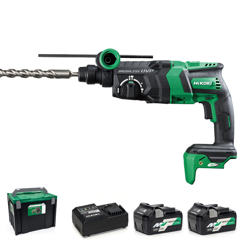 HiKOKI DH36DPE/JRZ 36v SDS Plus Rotary Hammer Drill - Kit 2 X 2.5Ah Li Ion Batteries