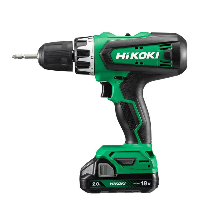 HiKOKI DV18DFXJMZ 18V Cordless Combi Drill – 2x 2.0Ah Batteries, Charger & Carry Case