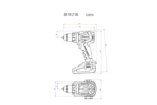 Metabo SB 18 LT BL (602316800) 18V Brushless Cordless Combi Drill Kit (2 x 4Ah Batteries) product image 2