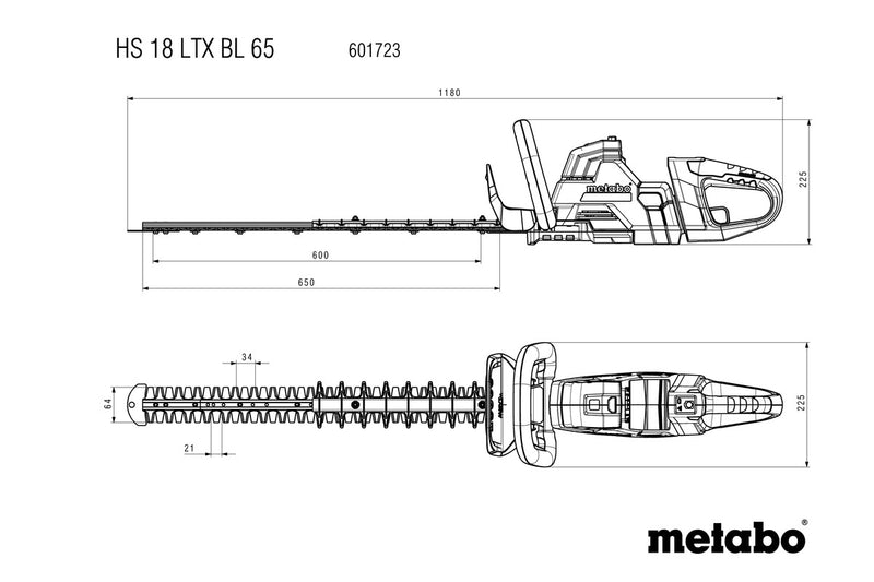 Metabo HS 18 LTX BL 65 (601723850) 18V Brushless Cordless Hedge Trimmer - Body Only product image 12
