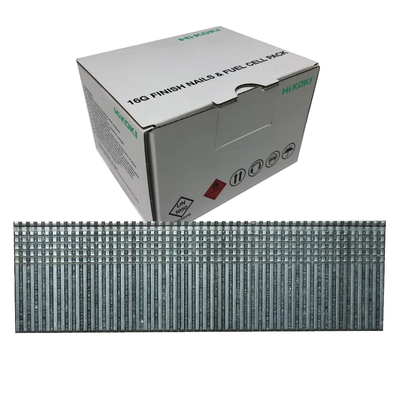 HiKOKI 2nd Fix Straight Finishing Nails 16G X 25mm Galvanised - 5000 Pack - 705565