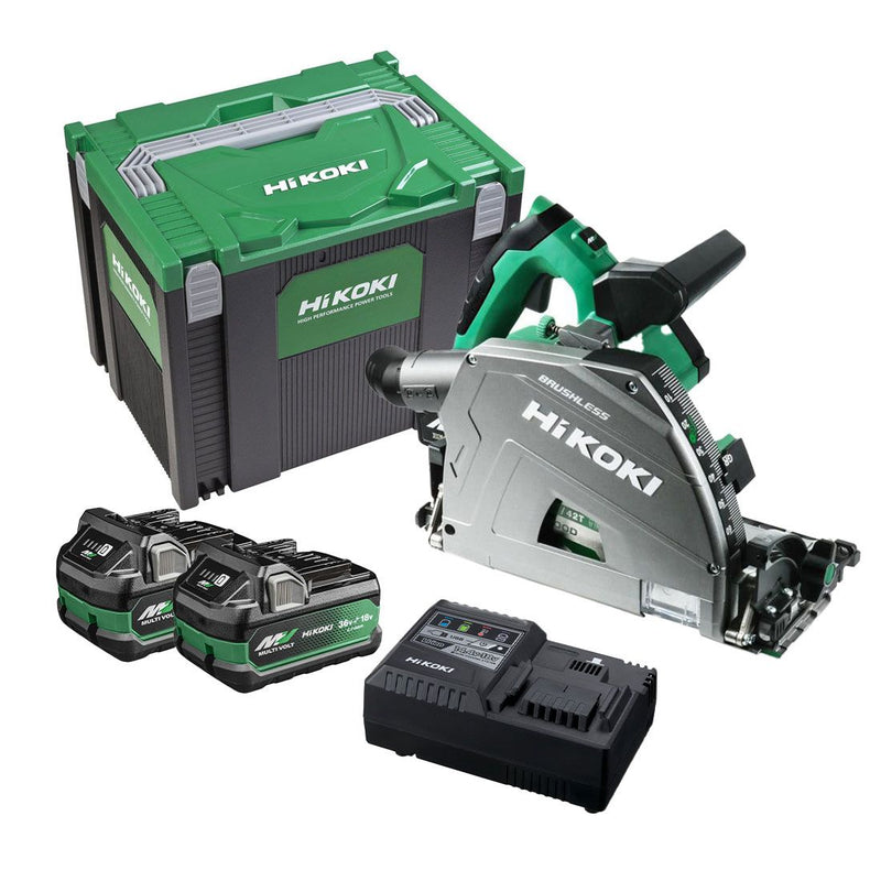 Hikoki C3606DPAJVZ 36V MultiVolt Plunge Cut Saw 165mm 2 x 4/8Ah Battery Kit