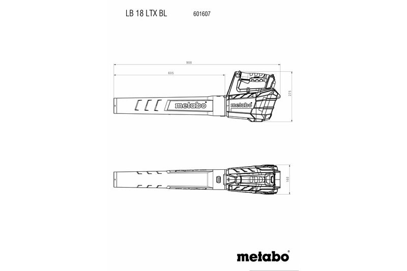 Metabo LB 18 LTX BL (601607850) 18V Brushless Cordless Leaf Blower - Body Only product image 12