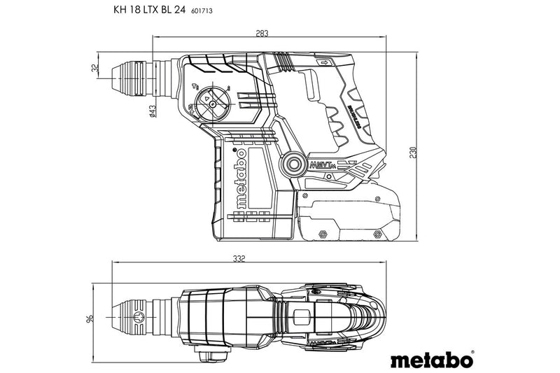 Metabo KH 18 LTX BL 24 (601713850) 18V Brushless Cordless SDS-Plus Hammer - Body Only product image 4