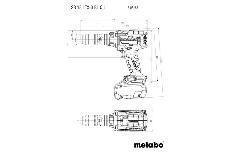 Metabo SB 18 LTX-3 BL Q I (603185840) 18V Brushless Cordless Combi Drill - Body Only product image 4