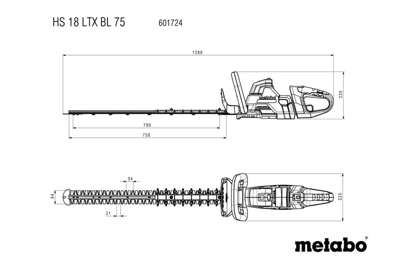 Metabo HS 18 LTX BL 75 (601724850) 18V Brushless Cordless Hedge Trimmer - Body Only product image 12