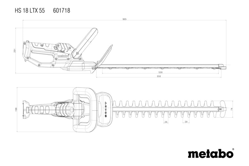 Metabo HS 18 LTX 55 (601718850) 18V Cordless Hedge Trimmer - Body Only product image 12