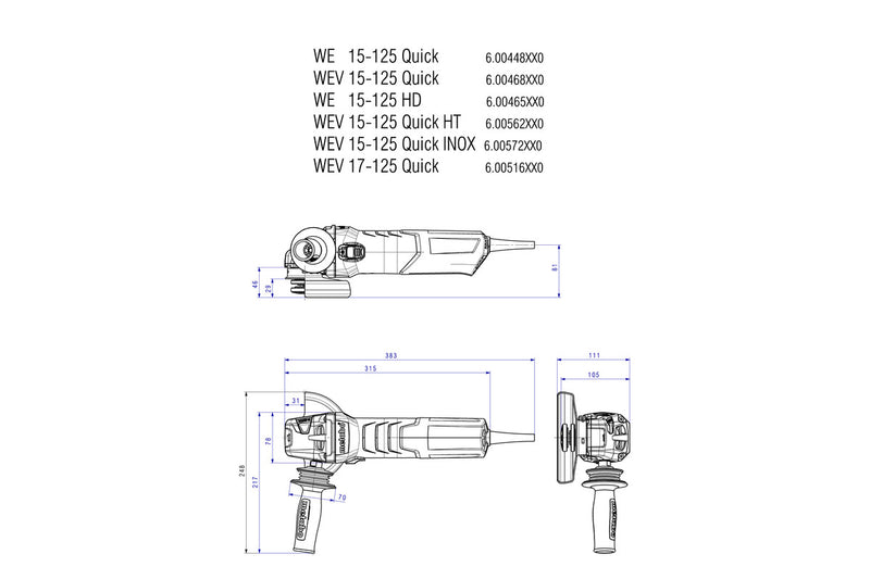 Metabo WE 15-125 Quick (600448380) 240V Angle Grinder product image 10