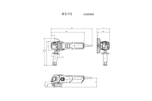Metabo W 9-115 (600354380) 240V Angle Grinder product image 2