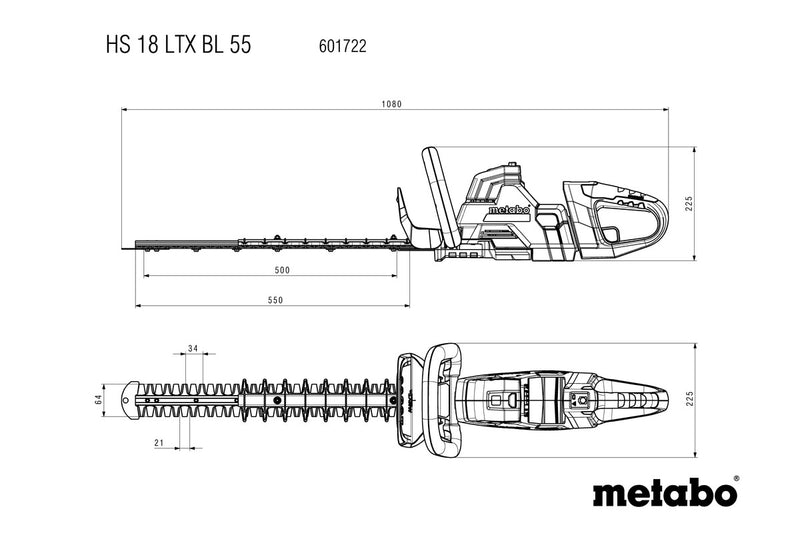 Metabo HS 18 LTX BL 55 (601722850) 18V Brushless Cordless Hedge Trimmer - Body Only product image 12