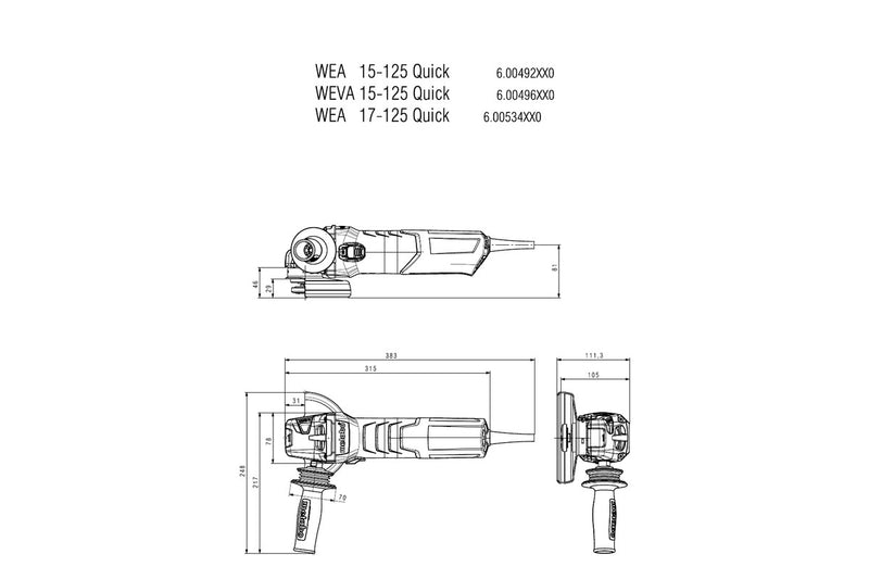 Metabo WEA 17-125 Quick (600534380) 240V Angle Grinder product image 9