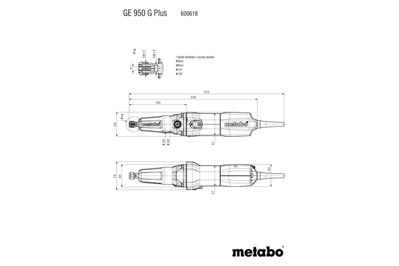 Metabo GE 950 G Plus (600618000) 240V Die Grinder product image 4
