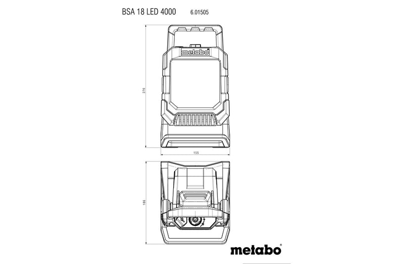 Metabo BSA 18 LED 4000 (601505850) Cordless Lamp - Body Only product image 8