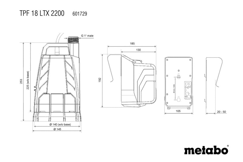 Metabo TPF 18 LTX 2200 (601729850) 18V Cordless Submersible Pump - Body Only product image 12