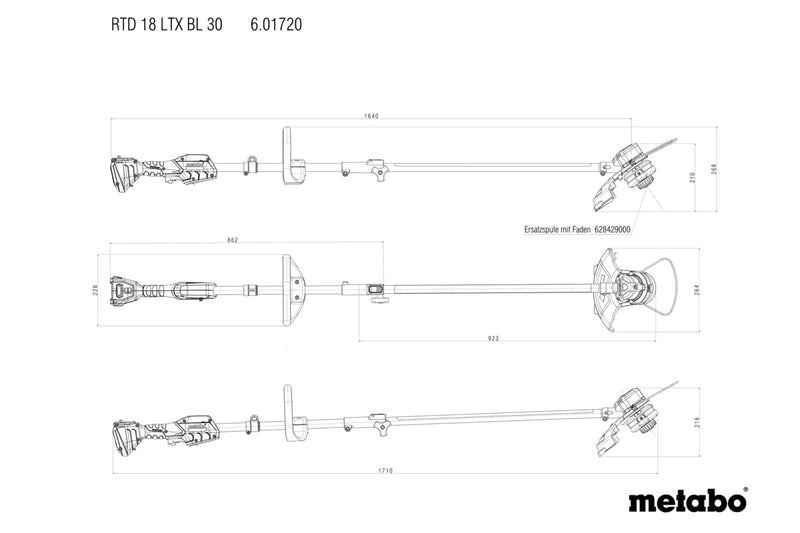 Metabo RTD 18 LTX BL 30 (601720850) 18V Brushless Cordless Lawn Trimmer - Body Only product image 12