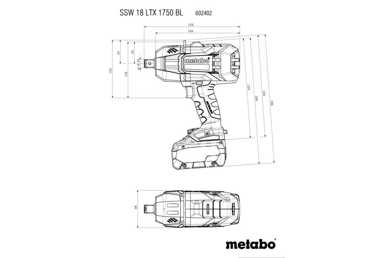 Metabo SSW 18 LTX 1750 BL (602402840) 18V Brushless Cordless Impact Wrench - Body Only product image 7