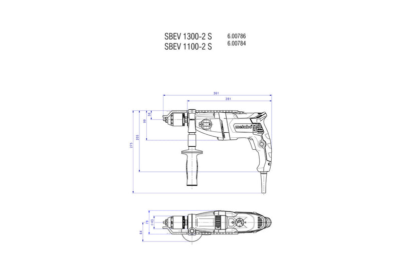 Metabo SBEV 1100-2 S (600784590) 240V Impact Drill product image 8