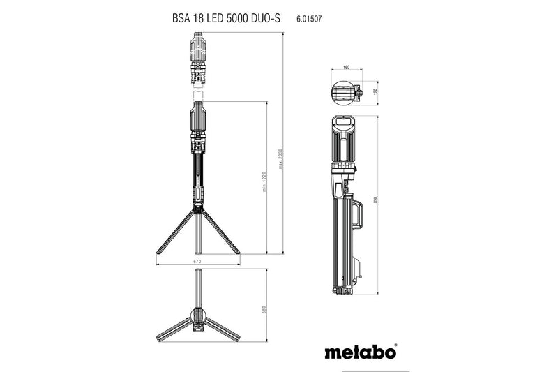 Metabo BSA 18 LED 5000 DUO-S (601507850) Cordless Lamp - Body Only product image 9