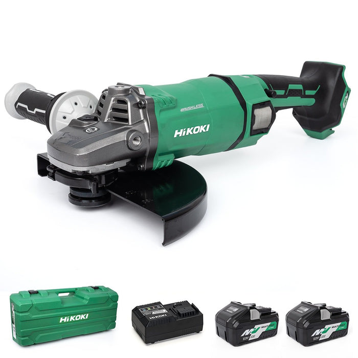 HiKOKI 230mm Angle Grinder 36V G3623DA/JAZ Kit X Batteries