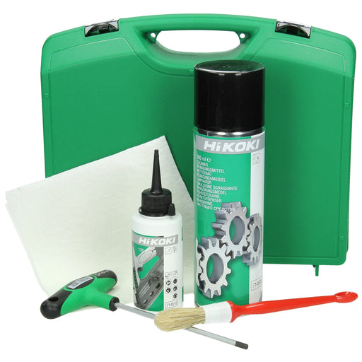 HiKOKI 4100430 Cleaning Kit for Gas Nailers (Cleaner 300ml, Lub Oil 100ml, Hex 4mm T-Grip Screwdriver, Brush, Cleaning Cloth)